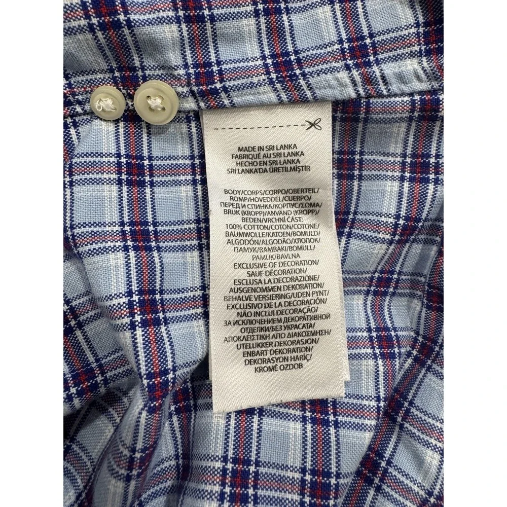 Polo Ralph Lauren Mens Blue Plaid Short Sleeve Button Down Sport Shirt Large L